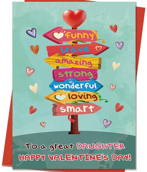 Mcduldul Valentines Cards for Daughter | Funny Daughter Valentines Cards Gifts from Dad Mom Parent with Printed Message Inside
