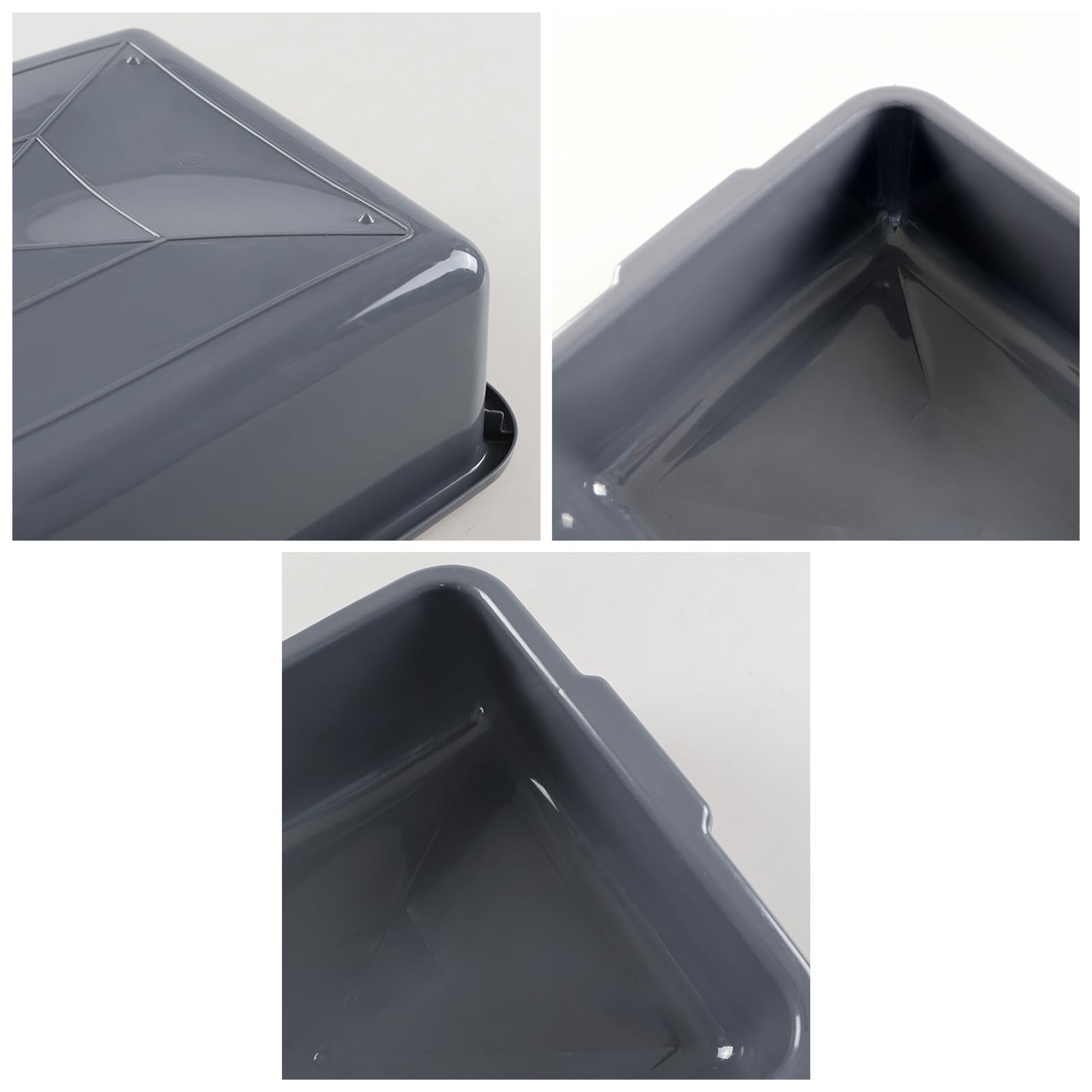 Drephia 4 Pack 13 L Utility Commercial Bus Tubs, Plastic Bus Box Bin, Food Grade Butcher Meat Tote, Gray