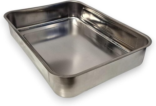 Deep Stainless Steel Baking Pan by [Brand Name] - Versatile Rectangular Roasting Sheet for Cooking & Meal Prep (14.4" x 10.4" x 2.6"), 304 Food-Grade, Dishwasher Safe