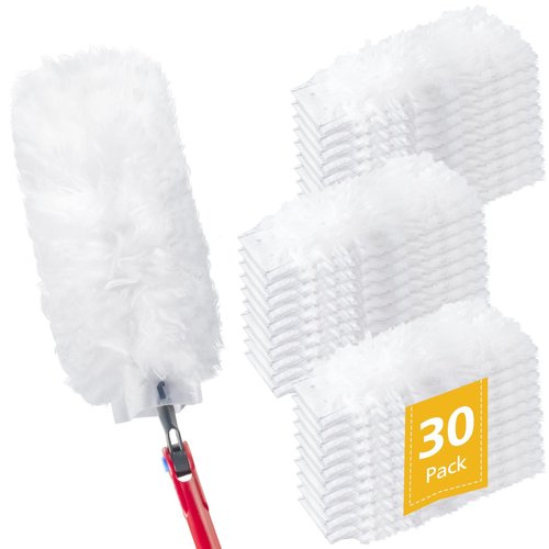 30 Pack Duster Refills Compatible with O-Cedar Flex & Catch Duster, 360° Heavy Duty Disposable Duster Refills Replacement, 3X More Dust Cleaning Than Feather Dusters