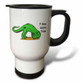3dRose T Rex Hates Yoga, Travel Mug, 14-Ounce, Stainless Steel
