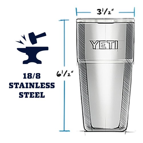 YETI Rambler Stackable Pint, Vacuum Insulated, Stainless Steel with MagSlider Lid, Reef Blue