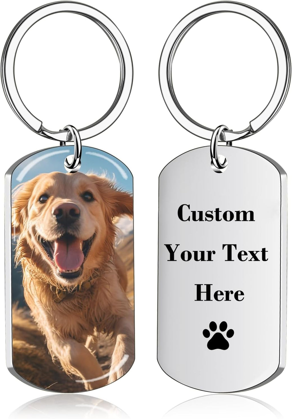 Skiennix Custom Keychain | Personalized Photo & Text Gift for Boyfriend, Dad, or Men
