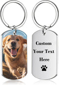 Skiennix Custom Keychain | Personalized Photo & Text Gift for Boyfriend, Dad, or Men