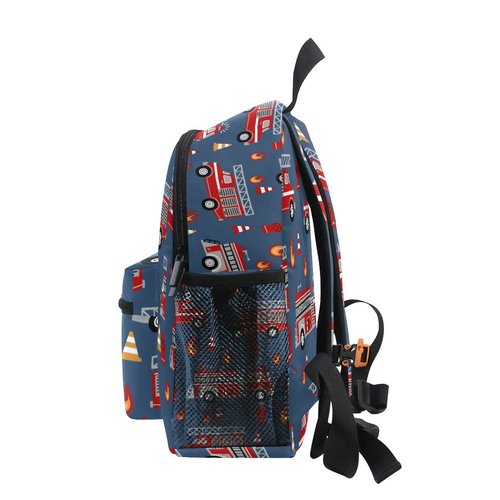 Aflyko Kids Backpack Red Fire Truck Rescue Equipment Daycare Bookbag Kindergarten Daypack Toddler Travel Girls Boys Waterproof Preschool Bag 10" × 4" × 12"