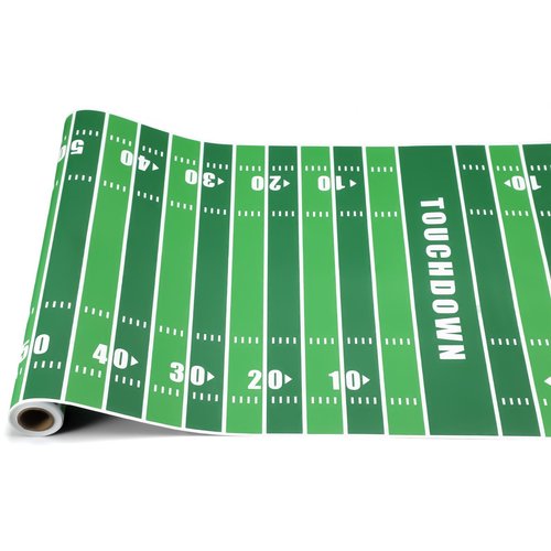 Moukeren Touchdown Paper Table Runner Roll 25' Long x 16" Football Field Table Runner Football Party Decorations Disposable for Sport Kitchen Dining Home Soccer Party Decoration