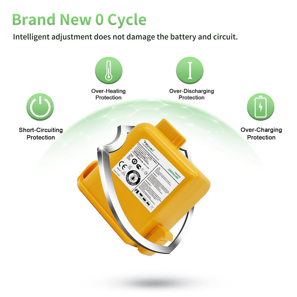 WUHAO for LG Cord Zero A9 Battery Upgraded 2800mAh for CordZero A9 A9 MAX A9M A9K-CORE A9MAX A9T-Ultra A9S A9K-PRO A9 Plus A905M A907GMS A905RM A908MVR A927KGMS Part No. EAC63758601 EAC63382201