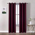 ChrisDowa Burgundy Curtains - 78-Inch Long Thermal Insulated Grommet Panels for Bedroom & Living Room | 2-Panel Set