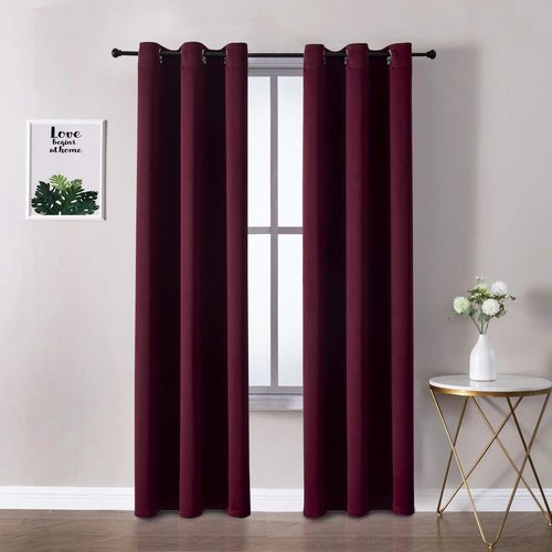 ChrisDowa Burgundy Curtains - 78-Inch Long Thermal Insulated Grommet Panels for Bedroom & Living Room | 2-Panel Set