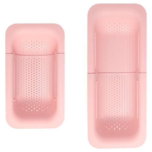 Paris Hilton Over the Sink Expandable Colander, Extendable Strainer, Adjustable from 14.5 inches to 19.5 inches, Fits most kitchen sinks, Made without BPA, Pink