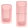 Paris Hilton Over the Sink Expandable Colander, Extendable Strainer, Adjustable from 14.5 inches to 19.5 inches, Fits most kitchen sinks, Made without BPA, Pink