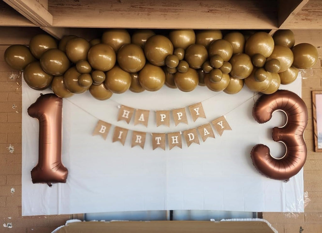 Numbers Balloon - 40 Inch Large Coffee Brown Birthday Decoration for Three Year Old Party