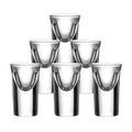 Mini Shot Glasses Set of 6, 0.5oz/15ml Clear Small Bullet Cups with Heavy Base, Cute Whiskey Glassware Cups for Vodka Whiskey Liqueurs Tequila Soju Espressos, Perfect for Party, Bar, Club, Cocktail