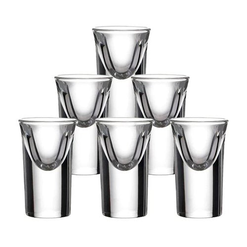 Mini Shot Glasses Set of 6, 0.5oz/15ml Clear Small Bullet Cups with Heavy Base, Cute Whiskey Glassware Cups for Vodka Whiskey Liqueurs Tequila Soju Espressos, Perfect for Party, Bar, Club, Cocktail