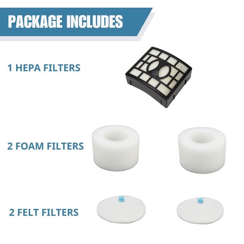 NV680 Shark Vacuum Filter Fit for Shark Rotator Powered Lift-Away Speed & DuoClean NV680 NV681 NV682 NV683 NV800 NV801 NV803 UV810 AX912 QU922Q, Compare to XFF680 XHF680 (1 HEPA 2 Foam 2 Felt Filters)