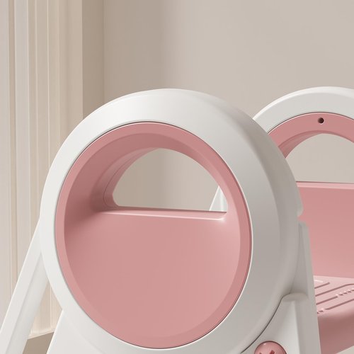 MELOLAND Toddler Step Stool Foldable for Kids,Turns from 3 Layers into 2,for Bathroom Sink (Pink)