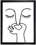 TWNSLLA Black and White Bathroom Wall Art - Funny Abstract Decor for Guest Toilets | 8"x10" Framed Print