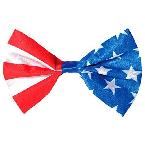 Red, White & Blue Patriotic Bowtie - 3.25" x 6" (Pack Of 1) - Premium Cotton - Perfect For Patriotic Events & Celebrations
