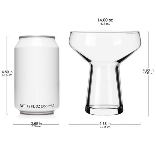 Libbey Stemless Margarita Glasses Set of 4, Classic, Lightweight Mixed Cocktail Glasses Set, Large Margarita Glasses Set for Cinco de Mayo, Parties