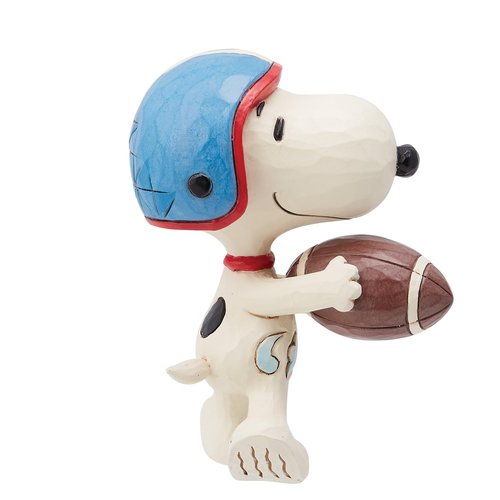 Enesco Peanuts by Jim Shore Snoopy Holding Football Miniature Figurine, 3.25 Inch, Multicolor