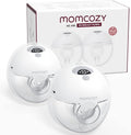 Momcozy M5 Wearable Breast Pump - Hands-Free, Double-Sealed Flange for Comfort | 3 Modes & 9 Suction Levels, 24mm, 2-Pack Quill Gray