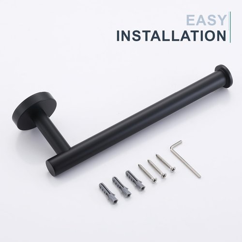 TASTOS Hand Towel Holder Towel Ring, Premium Stainless Steel Hand Towel Bar Heavy Duty Wall Mounted Modern Bath Accessories, 9 Inch Towel Rack for Bathroom Kitchen, Matte Black