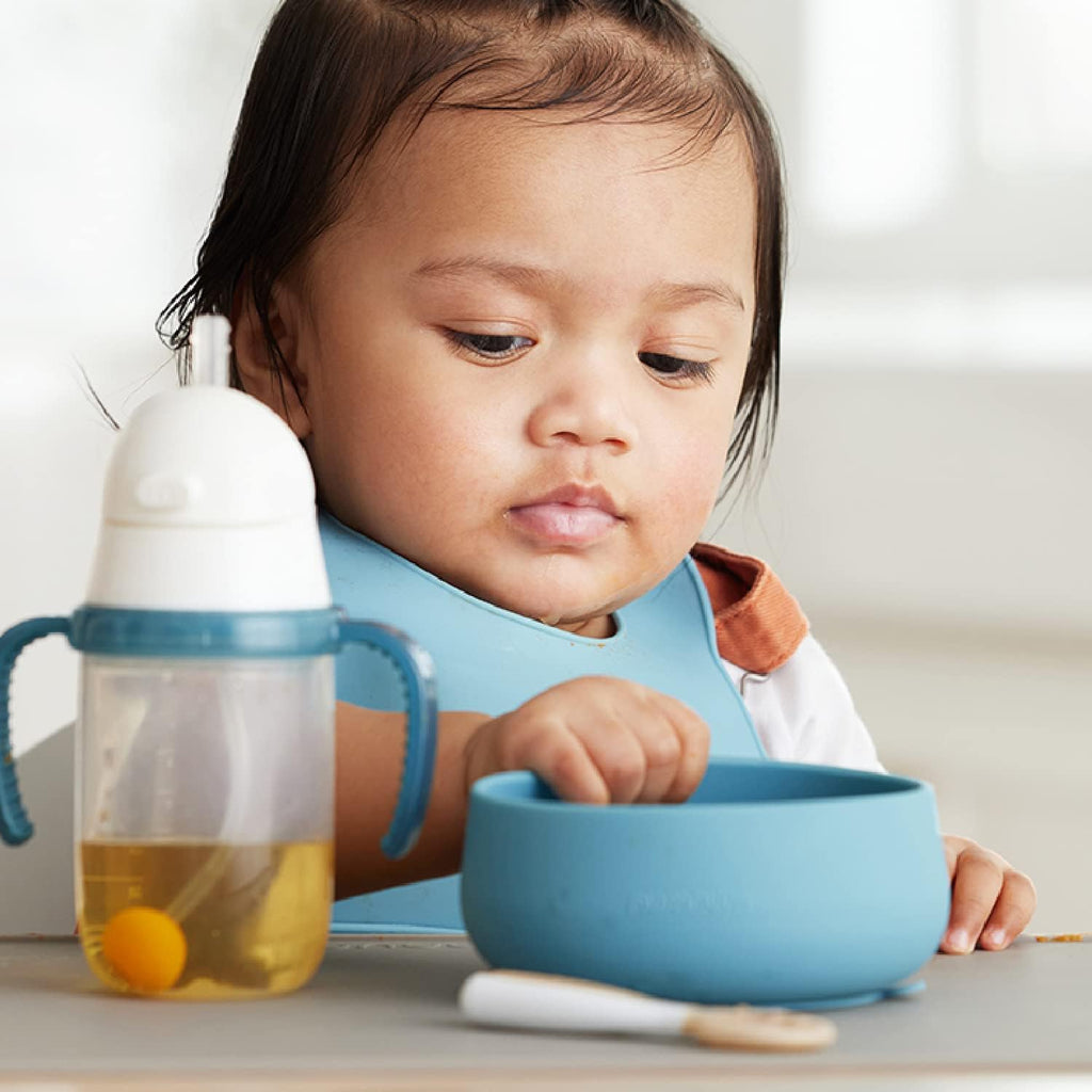 NumNum Suction Bowls - Extra Strong Non-Slip Silicone, BPA-Free, 2-Pack for Baby-Led Weaning | Blue/Green