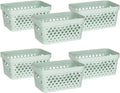 Glad Plastic Baskets - Set of 6 Organizing Bins for Pantry, Bathroom & Linen Closet | 1 Gallon, Sage