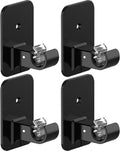 GXOACKJ No Drill Curtain Rod Brackets - 4 Pcs Renter-Friendly 3M Self-Adhesive Holders for 5/8" Poles | Black