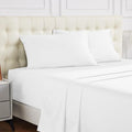 Warmstar 100% Cotton Queen Sheet Set,600 Thread Count Cotton Bed Sheets Sateen Soft Cotton Queen Size Sheet Set Deep Pocket, 4 Pc Bed Sheet Set -1 Flat Sheet, 1 Fitted Sheet,2 Pillowcases,White