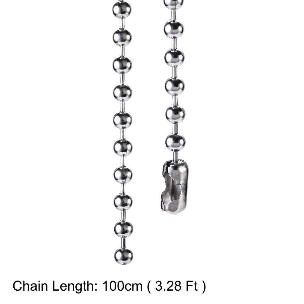 uxcell Pull Chain Extension 3.28 Ft Stainless Steel 6mm Beaded for Light Fan