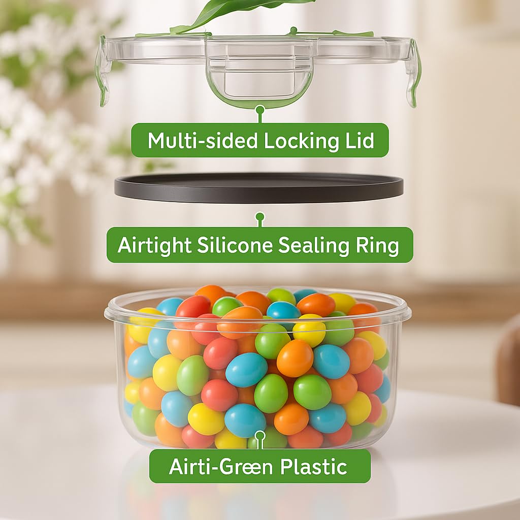 RockBerry 56 PCS Food Storage Containers with Lids Airtight- Plastic Container for Pantry Kitchen Organization-Microwave Dishwasher,Freezer Safe 100% Leak Proof (28 Stackable Boxes-28 Lids)