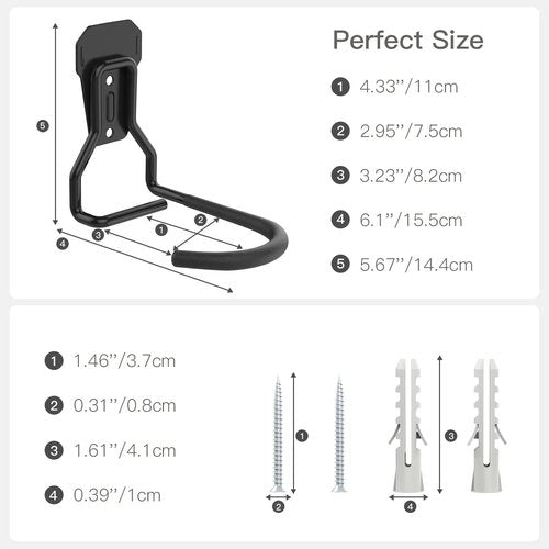Housolution Bike Wall Mount | Heavy-Duty Vertical Bike Rack for Garage Storage - 4 Pack with Fixed Hook