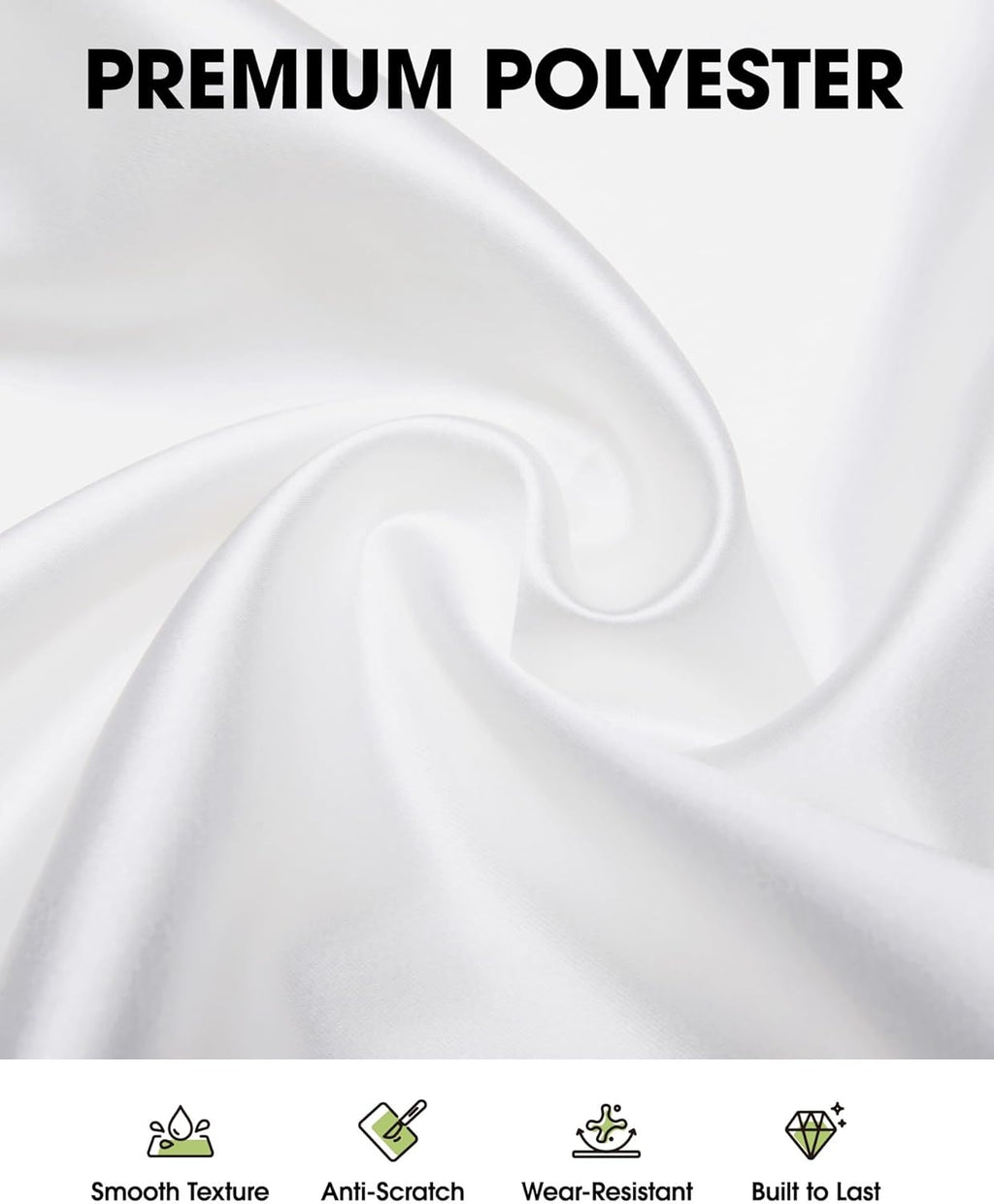 Pureegg Rectangle Tablecloth - Durable 60" x 102" Polyester for Outdoor Parties & Weddings | 2 Pack, White