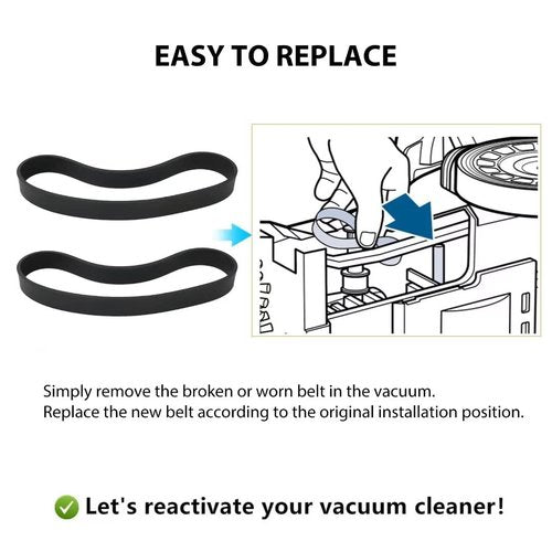 2 Pcs Replacement Belts for CleanView Swivel Rewind Pet Deluxe Models 2258, 22547 & 22582