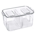 SANNO Fridge Food Storage Containers Produce Saver FreshWorks Produce Food Storage Container Bin Stackable Refrigerator Kitchen Organizer Keeper, with Removable Drain Tray to Keep Fresh