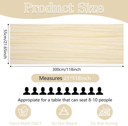 Lvory Cheesecloth Table Runner - 20 Pack 10FT Boho Gauze Fabric for Weddings, Parties & Events