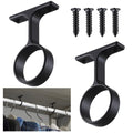 LEIFIDE 2 Pcs 1 5/16 Inch Diameter Round Wardrobe Closet Rod Suspended Center Support with Installation Screws Curtain Closet Rod Ceiling Mount Bracket for Home Wardrobe