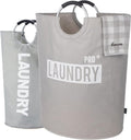 Caroeas Super Large 150L Laundry Basket - Waterproof & Collapsible Hamper with Padded Handles | Light Grey