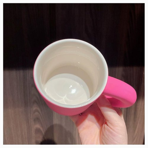Exodmx Pink Ceramic Mug, 11oz Pink Coffee Cup with Soft-Touch and Dishwasher Safe