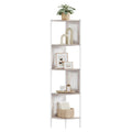 VASAGLE 5-Tier Corner Shelf Stand, Boho Corner Bookshelf with Polyrattan Sides, Plant Stand for Living Room Bedroom Study Kitchen, Oatmeal Beige ULLS588K66