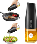 YARRAMATE Olive Oil Dispenser - Large Capacity 500ml Glass Bottle | Leak-Proof & Non-Drip Design (Black)