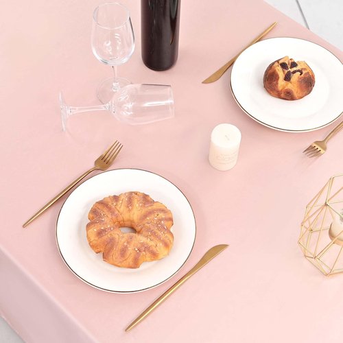 FXKS 10 Pack Satin Tablecloth 90 x 156 Inch Rose Gold Rectangle Silky Satin Table Cover,Bright Silk Smooth Table Cloth,Overlay Silky Table Cover for Wedding Party Banquet Event Dining Decoration