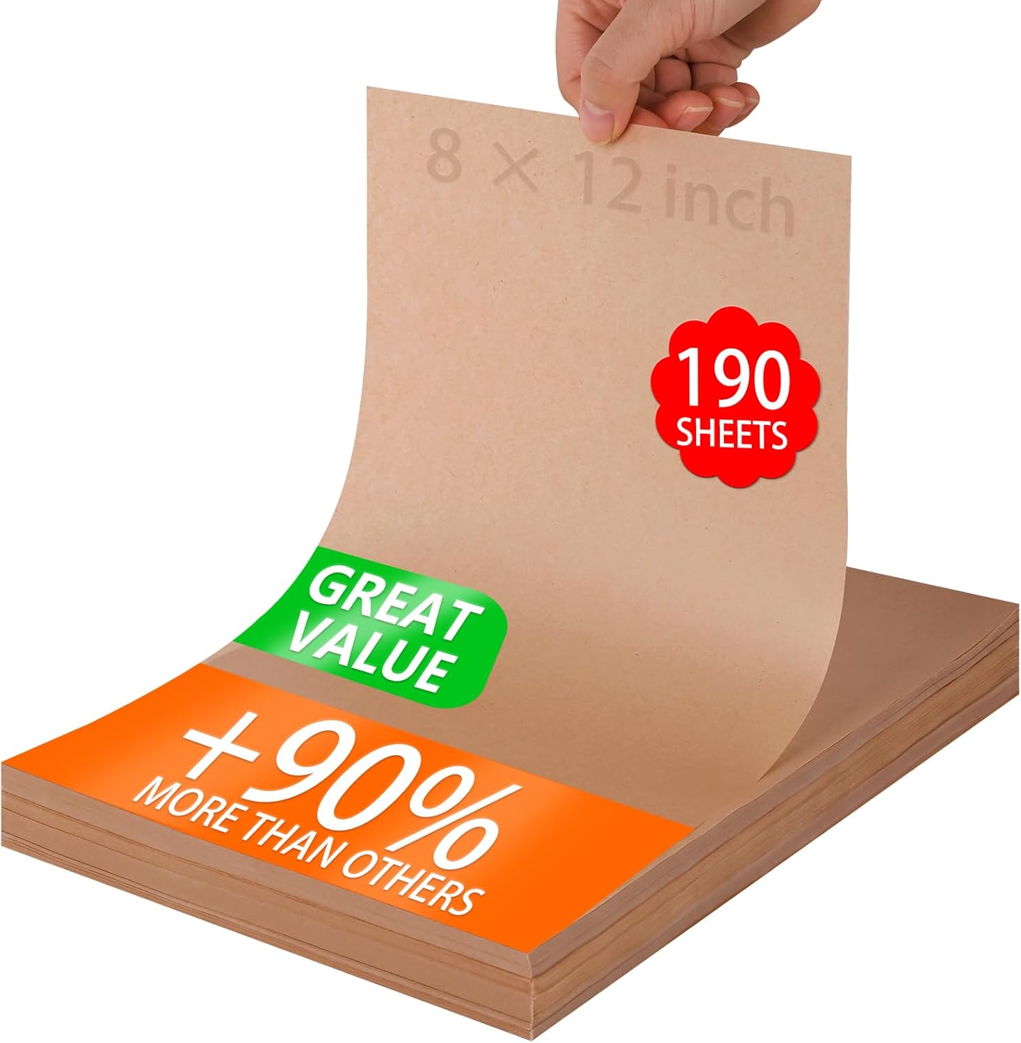 WMKGG Parchment Paper Sheets - 190 PCS Non-Stick Precut Baking Sheets for Air Frying, Grilling & More | 8x12 Inches