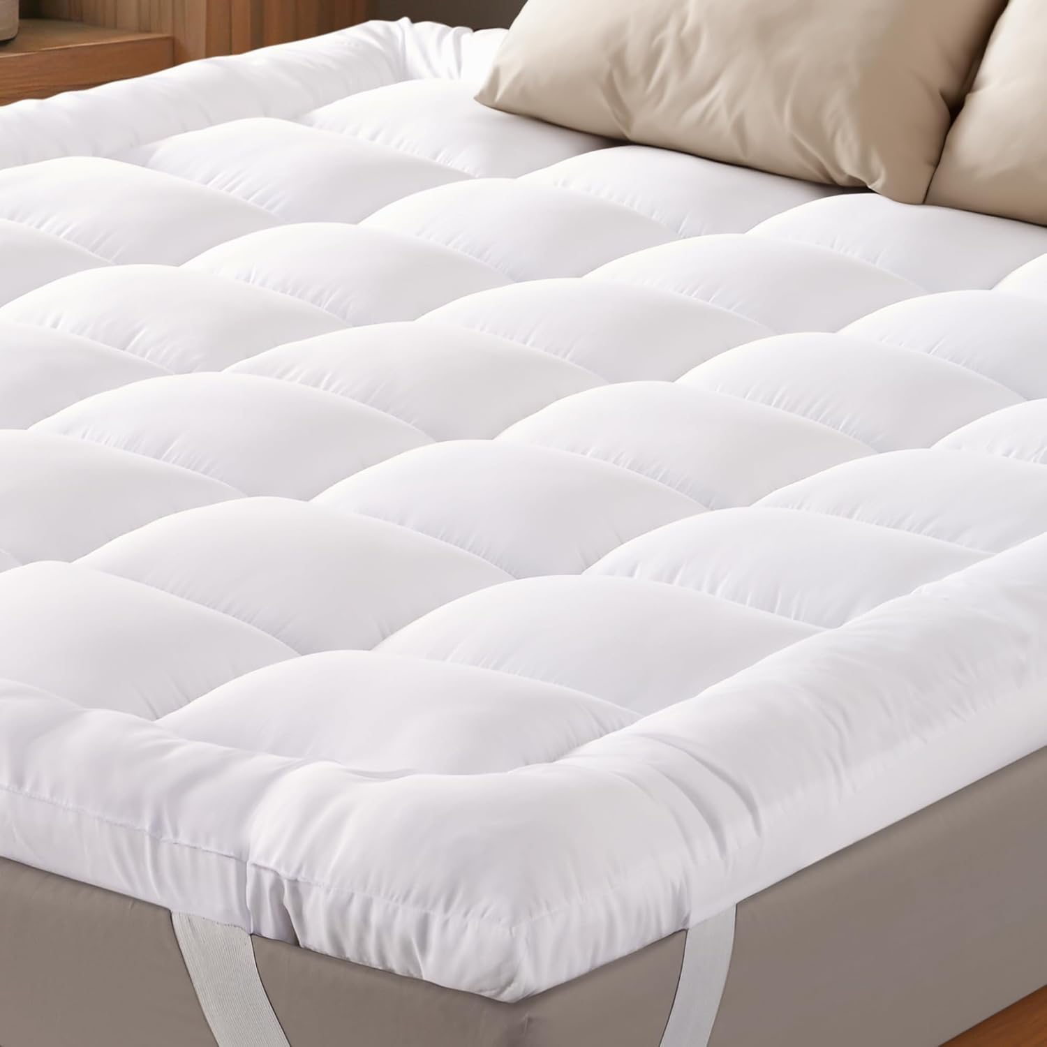 Ultra Soft Twin Mattress Topper - Cloud-Like Comfort for Back Support - Breathable Cooling Material, White