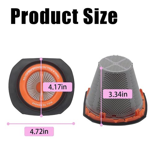 N900287 Filter Replacement for BLACK+DECKER Dust Collector 20V MAX POWERCONNECT Cordless Hand Vacuum Cleaner Models BCHV001C1 BCHV001D1 BCHV001B, 2 HEPA Filters 1 Cleaning Brush