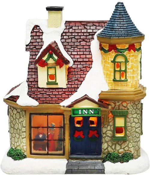 Moments In Time 20-Piece Lighted Christmas Village Set - Hand-Painted Holiday Display with LED Lights