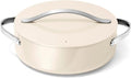 Caraway Rondeau - 6 Qt Non-Stick Pan with Lid - Chemical-Free for Searing & Roasting - Cream Color