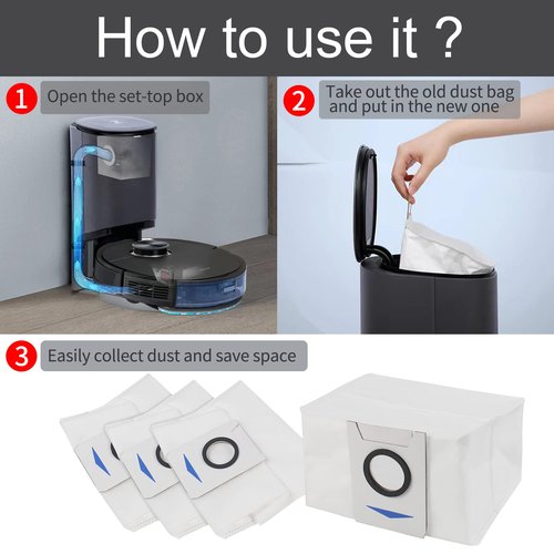 10 pack Replacement Vacuum Cleaner Filter Bags Compatible with ECOVACS DEEBOT X1 OMNI Turbo T10 T20 Robot Vacuum Cleaner…