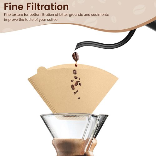 200 Count Cone Coffee Filters #2, Clinuse Unbleached Size 02 Coffee Filter 2-6 Cup, Disposable Natural Paper Filters, 02 Cone Filters for Pour Over and Drip Coffee Maker